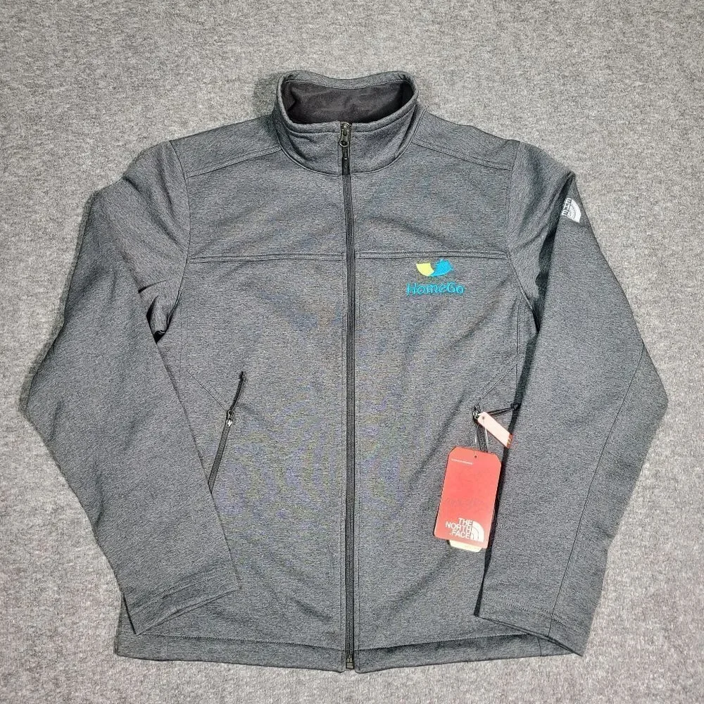 The North Face Windwall Men's Full Zipper Jacket Size M Gray Embroidered Home Go